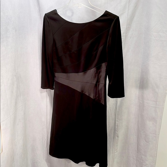 Talbots Black Cocktail Dress with Satin Inset and V Back. - Picture 12 of 12